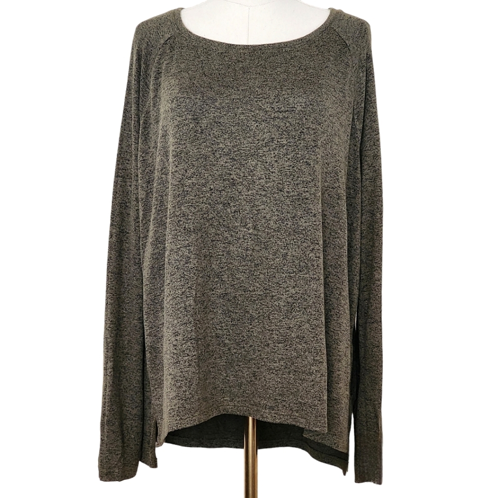Old Navy top. Large. Green and black heathered knit. Long sleeved.